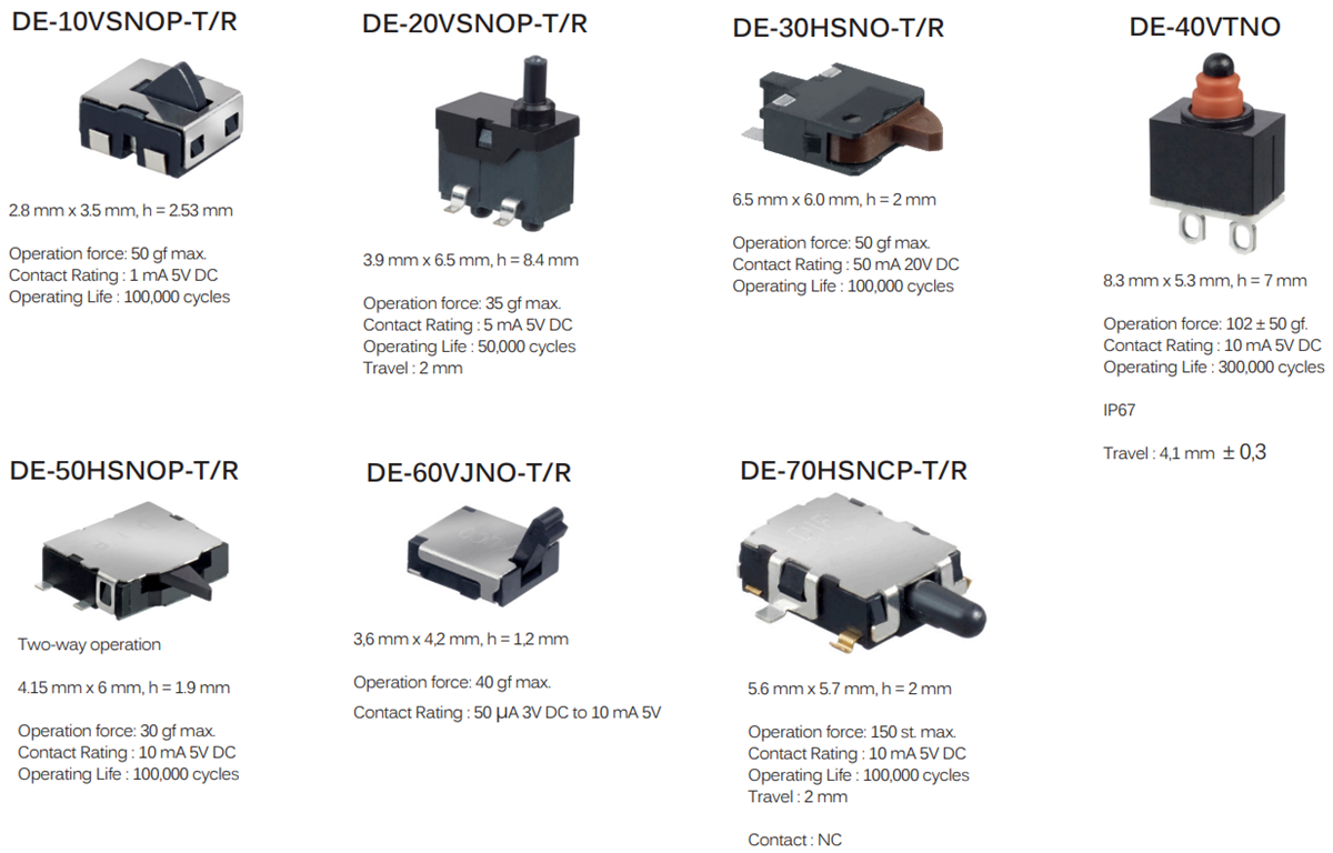 APEM DE Series Detector Switches